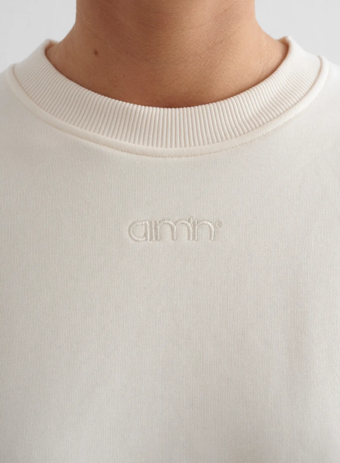 Almond White Terry Sweatshirt sold by Aimn product image thumbnail 5