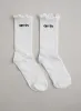 White Frill Logo Socks sold by Aimn