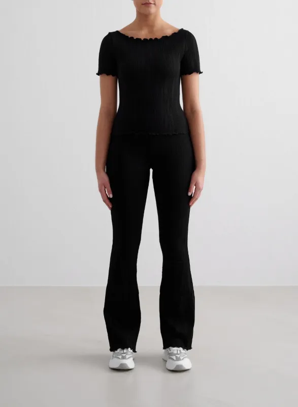 Black Tulip Flare Tights sold by Aimn