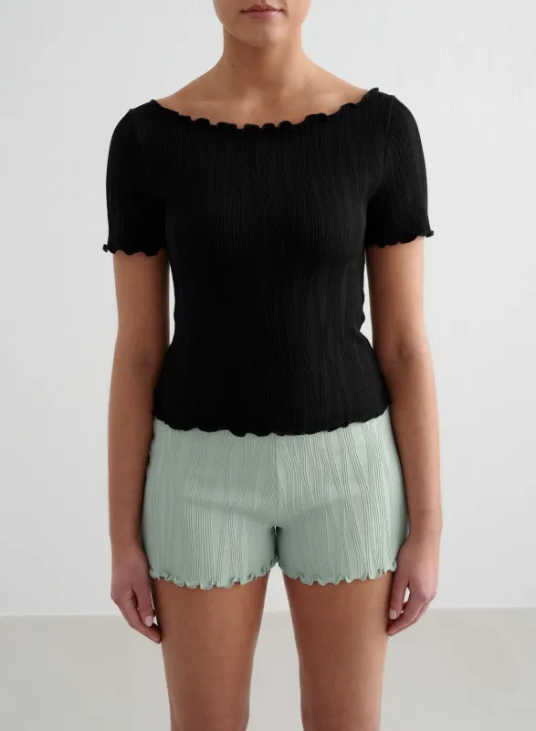Black Tulip Short Sleeve Top sold by Aimn