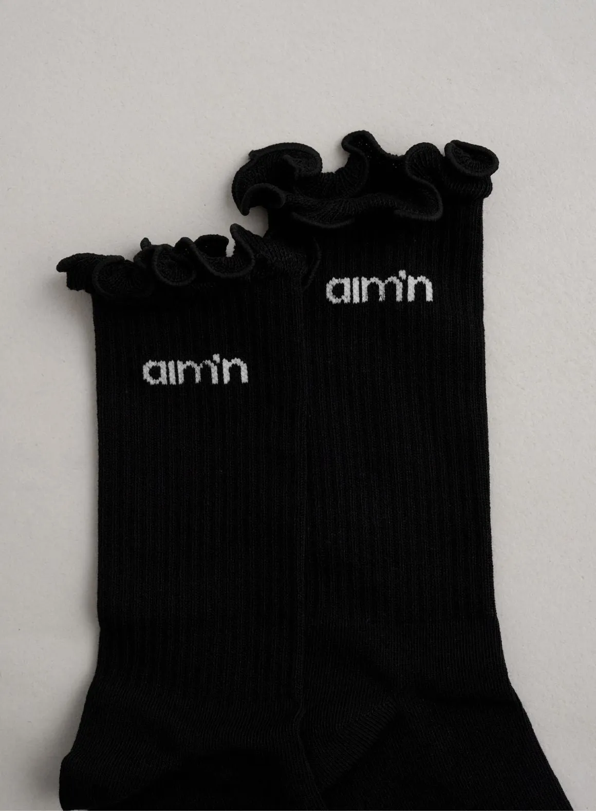 Black Frill Logo Socks sold by Aimn product image thumbnail 4