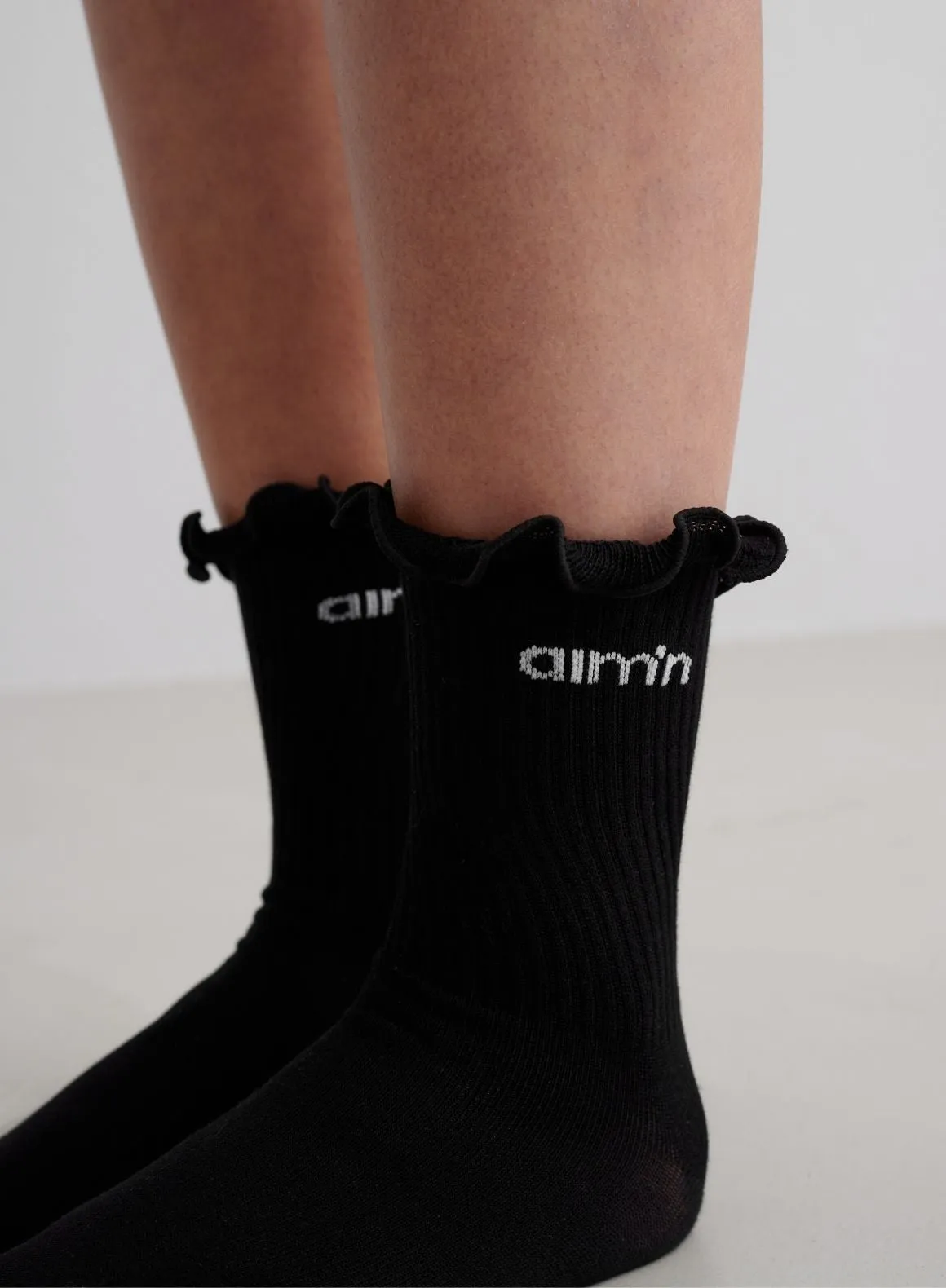 Black Frill Logo Socks sold by Aimn product image thumbnail 3