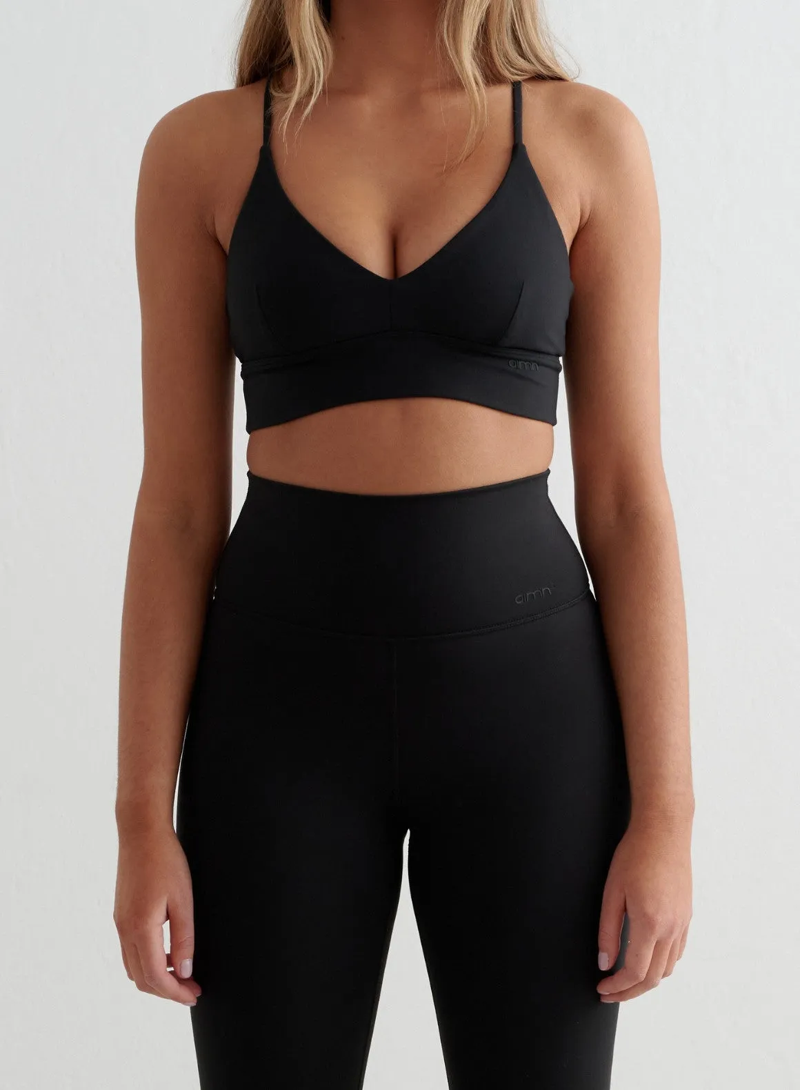 Black Sense Tights & Strap Bra Set sold by Aimn product image thumbnail 4