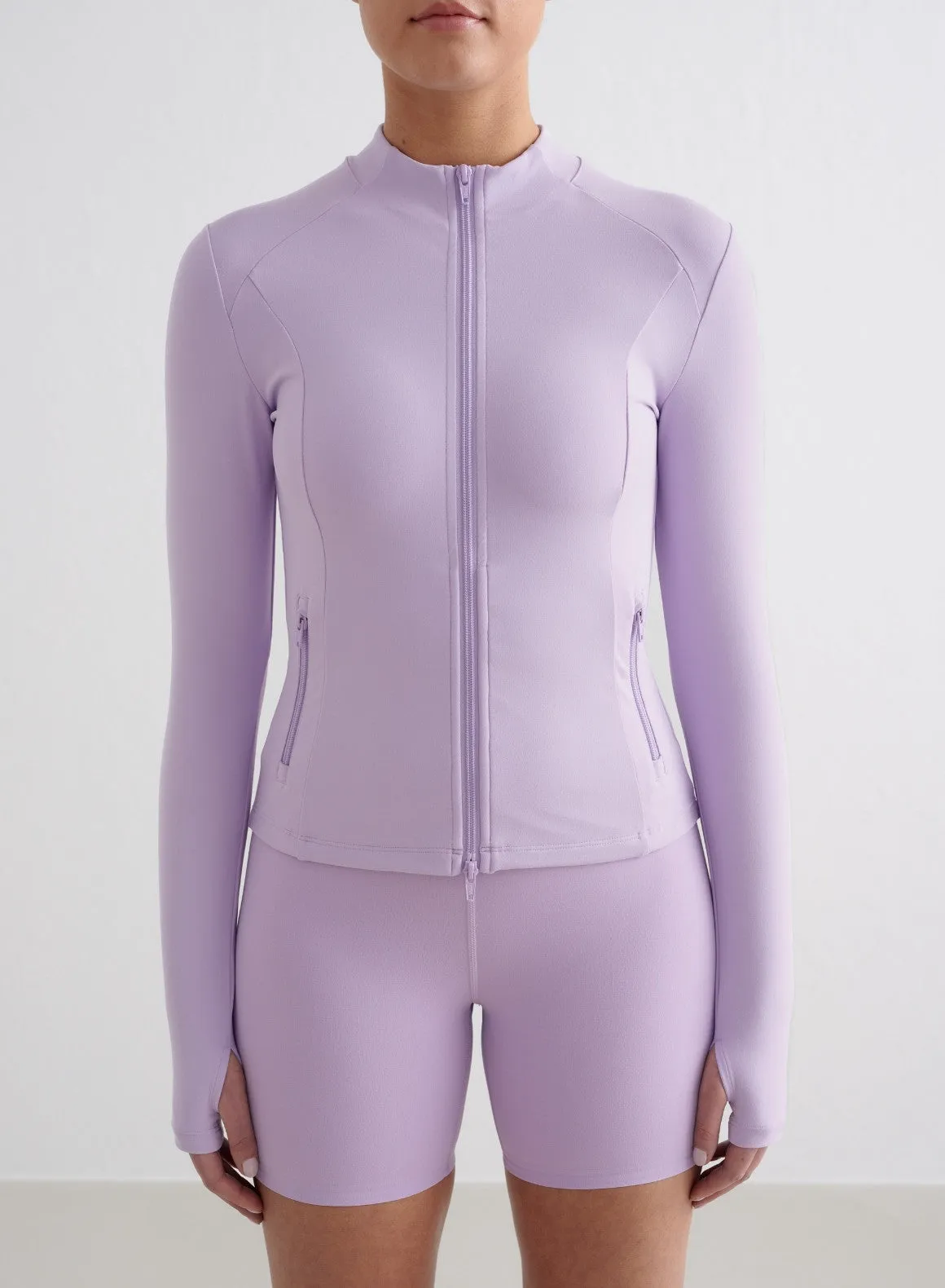 Blossom Sense Midi Biker Shorts & Zip Jacket Set sold by Aimn product image thumbnail 4