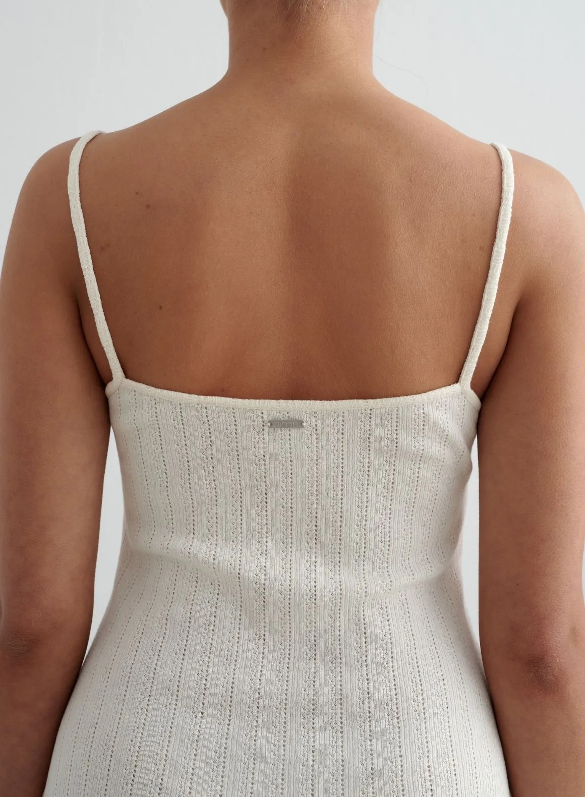 Almond White Pointelle Mini Dress sold by Aimn product image thumbnail 4