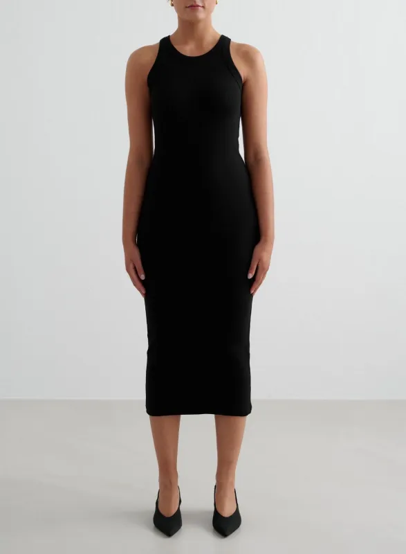 Black Ease Ribbed Tank Dress sold by Aimn