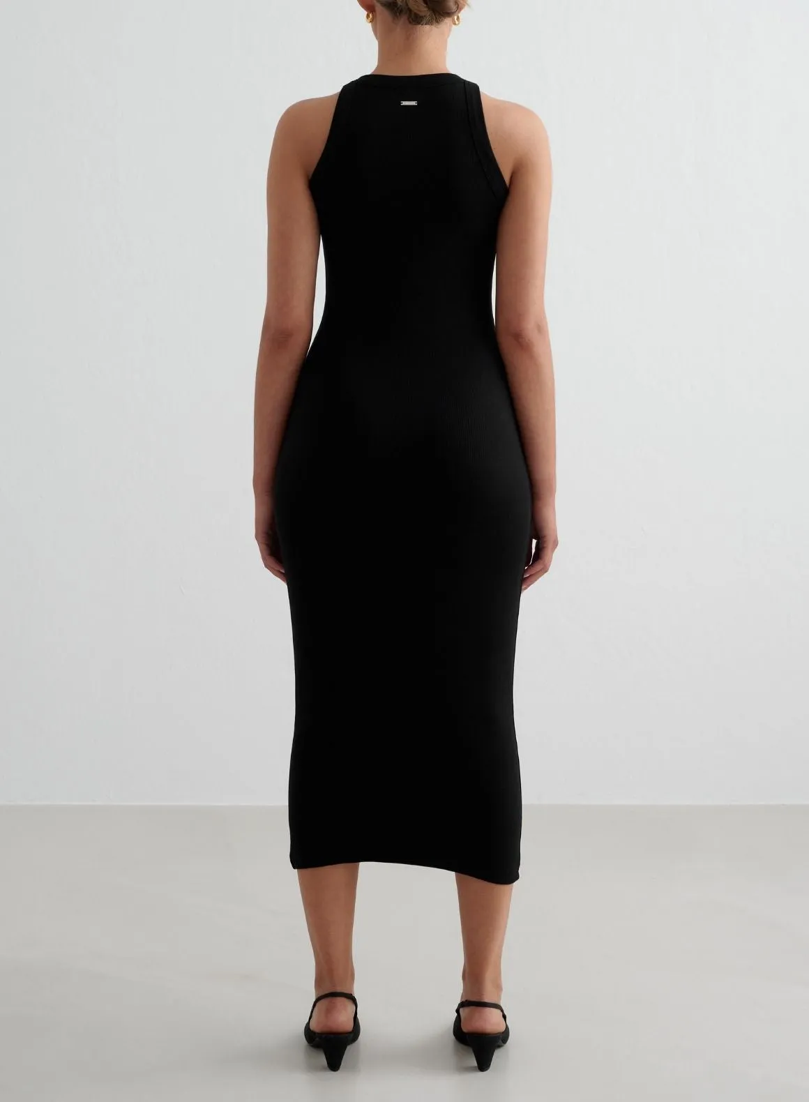 Black Ease Ribbed Tank Dress sold by Aimn product image thumbnail 2