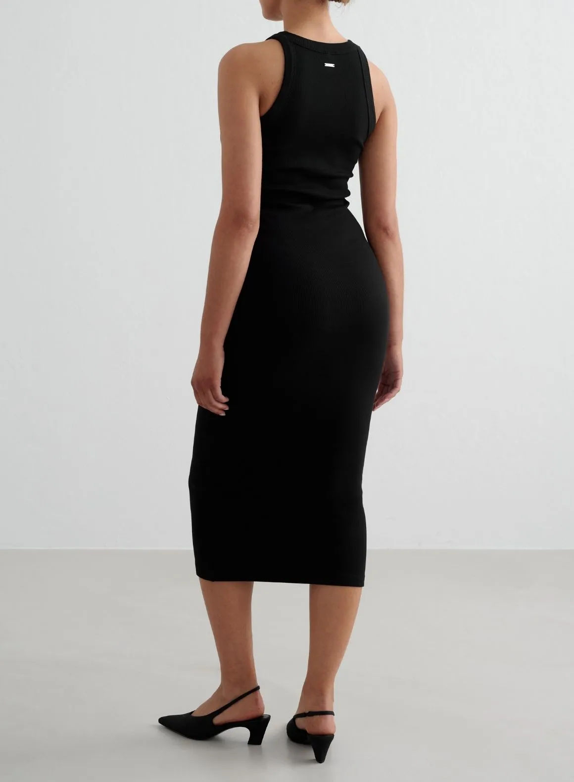 Black Ease Ribbed Tank Dress sold by Aimn product image thumbnail 4