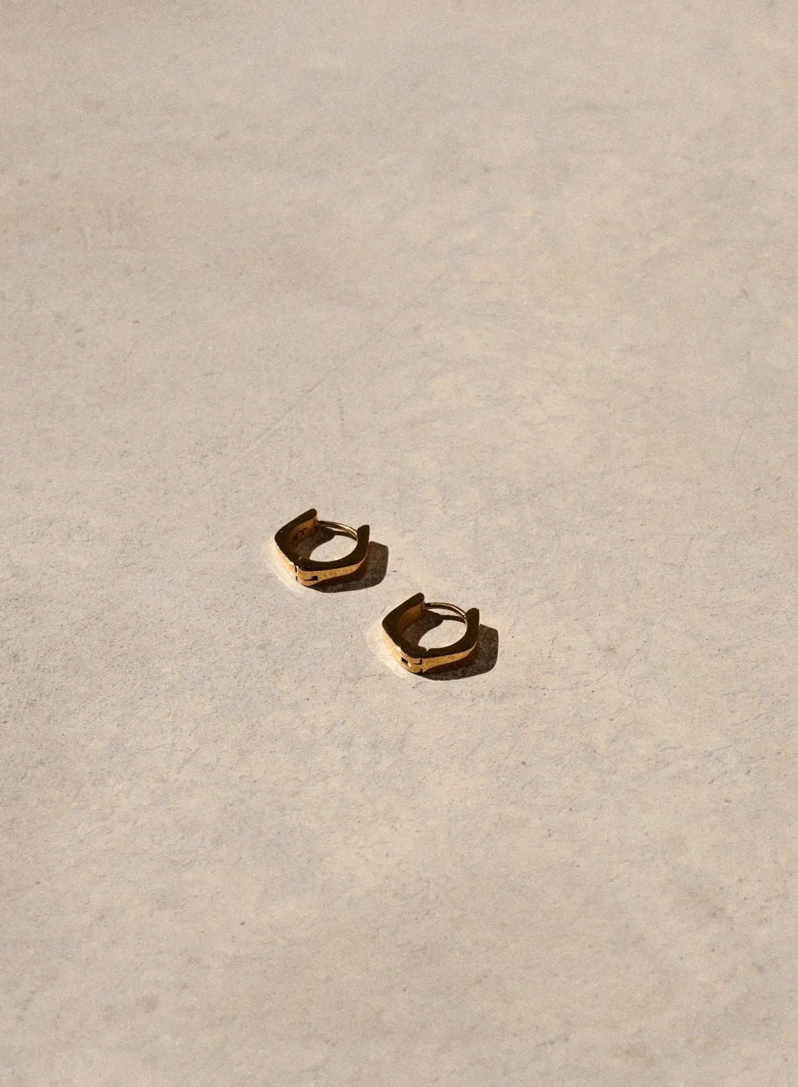 Gold Waterproof Angle Hoop Earrings sold by Aimn product image thumbnail 2