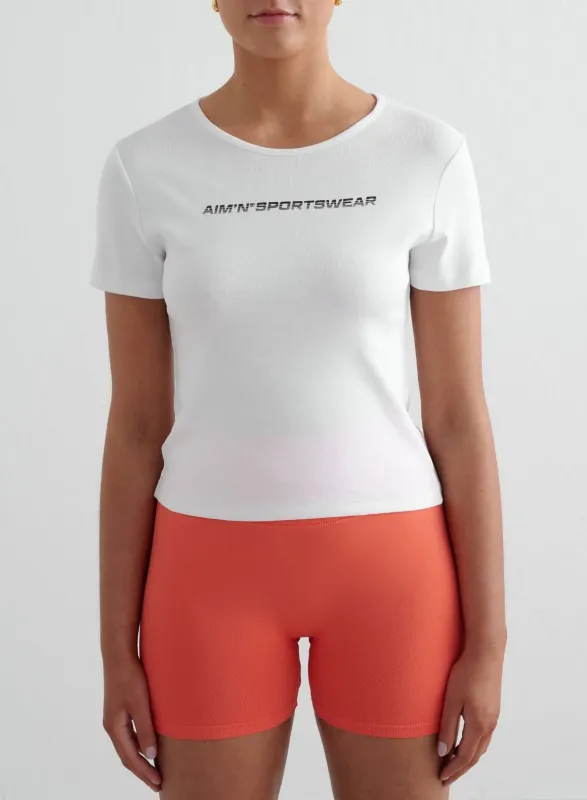 White Stretch T-shirt sold by Aimn