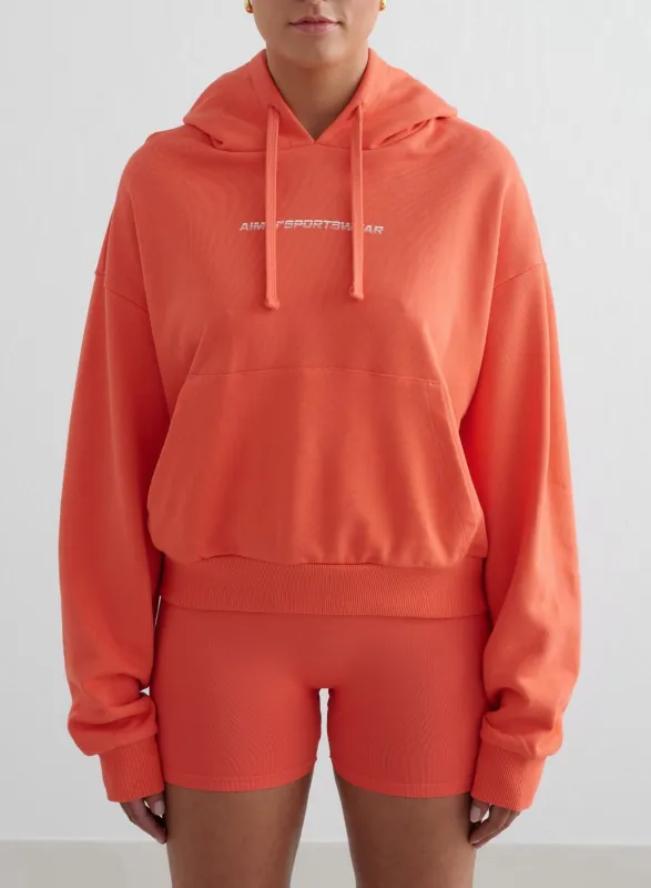 Tangerine Chunky Terry Hood sold by Aimn