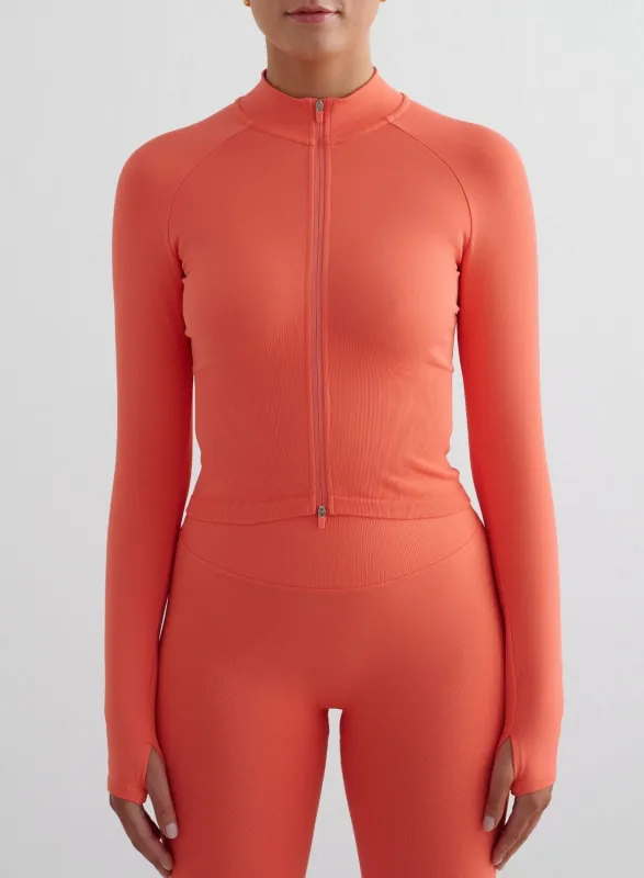 Tangerine Shape Seamless Zip Jacket sold by Aimn