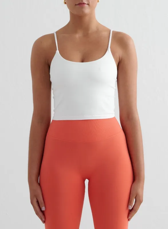 White Shape Seamless Strap Singlet sold by Aimn