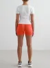 Tangerine Shape Seamless Hotpants & White Stretch T-Shirt Set sold by Aimn