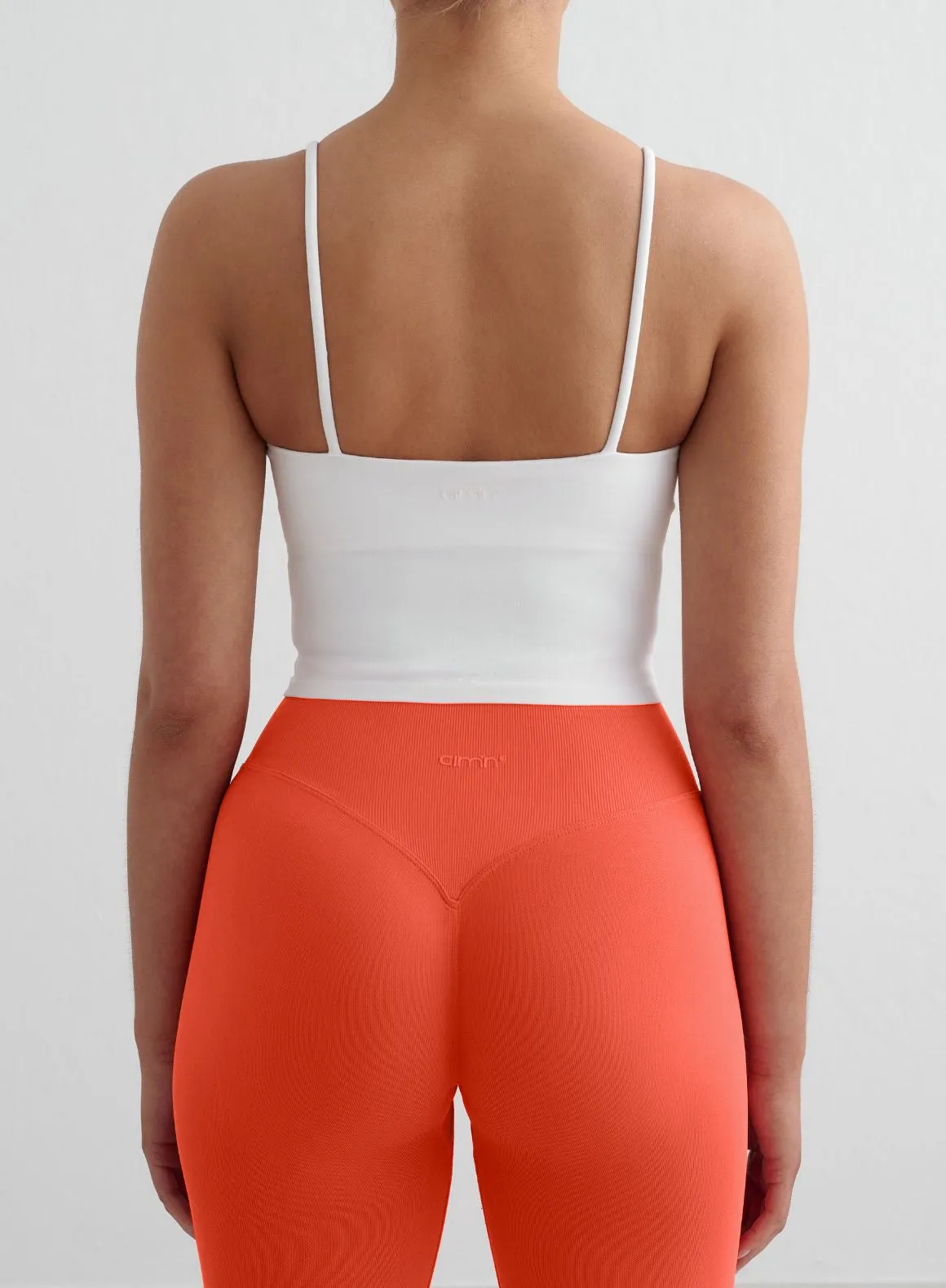 Tangerine Shape Seamless Tights & White Strap Singlet Set sold by Aimn product image thumbnail 4