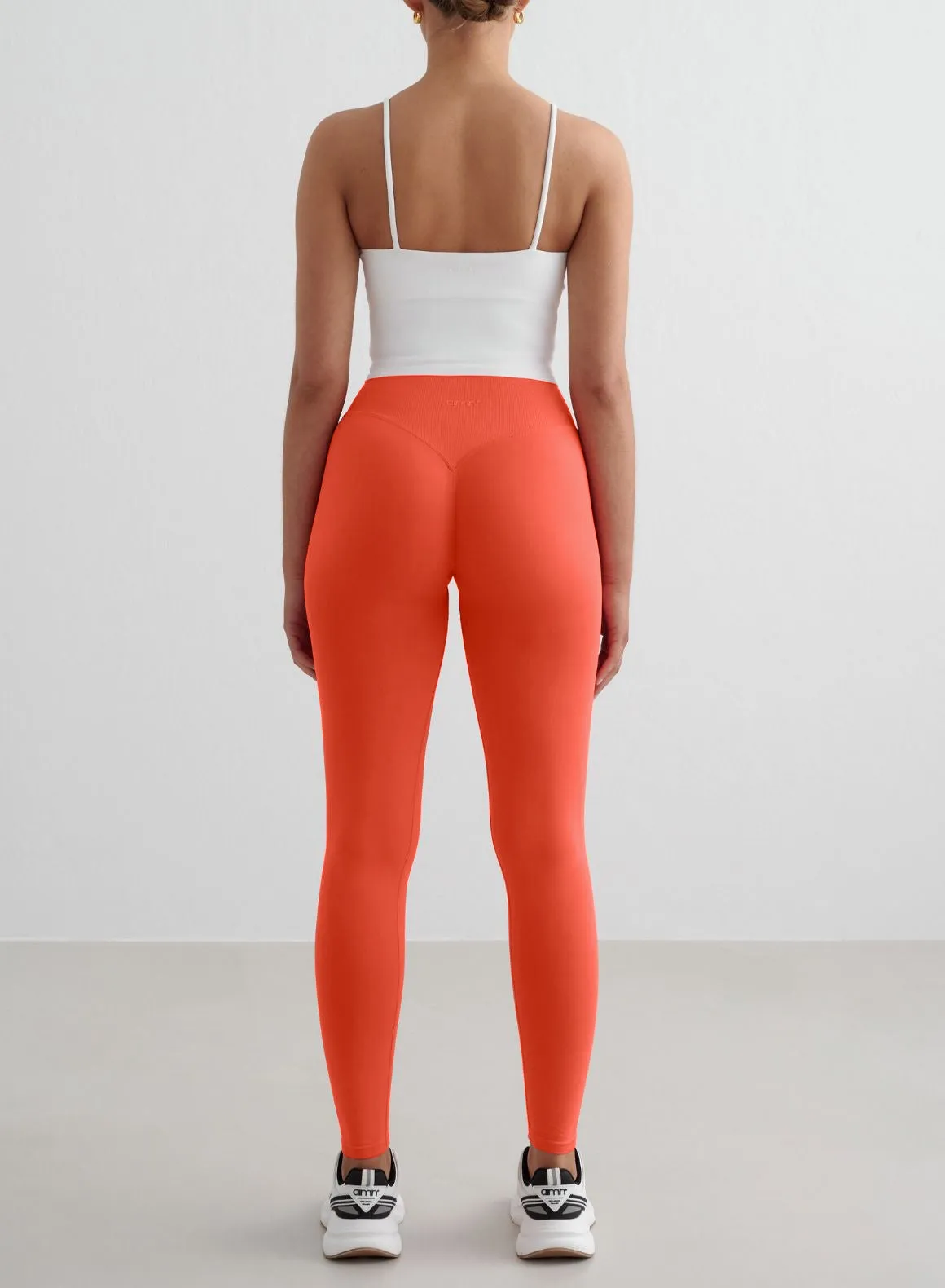 Tangerine Shape Seamless Tights & White Strap Singlet Set sold by Aimn product image thumbnail 2