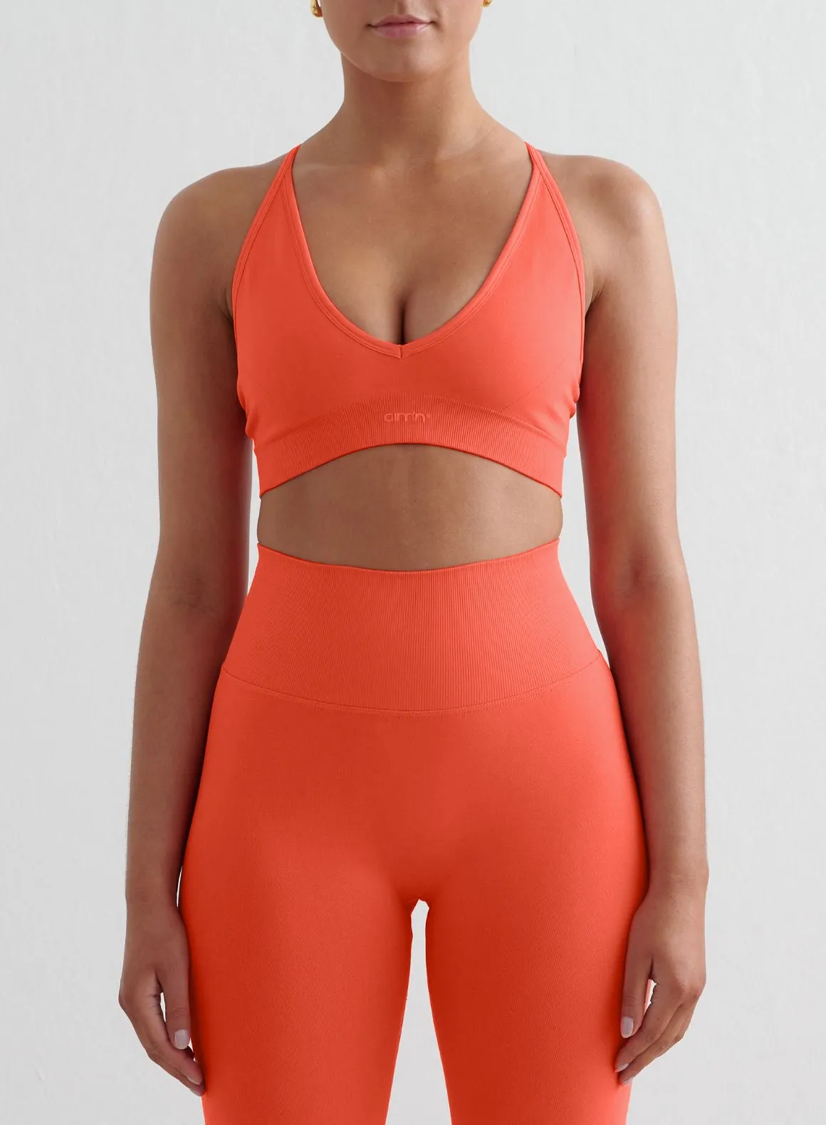 Tangerine Shape Seamless Tights & Cross Back Bra Set sold by Aimn product image thumbnail 3