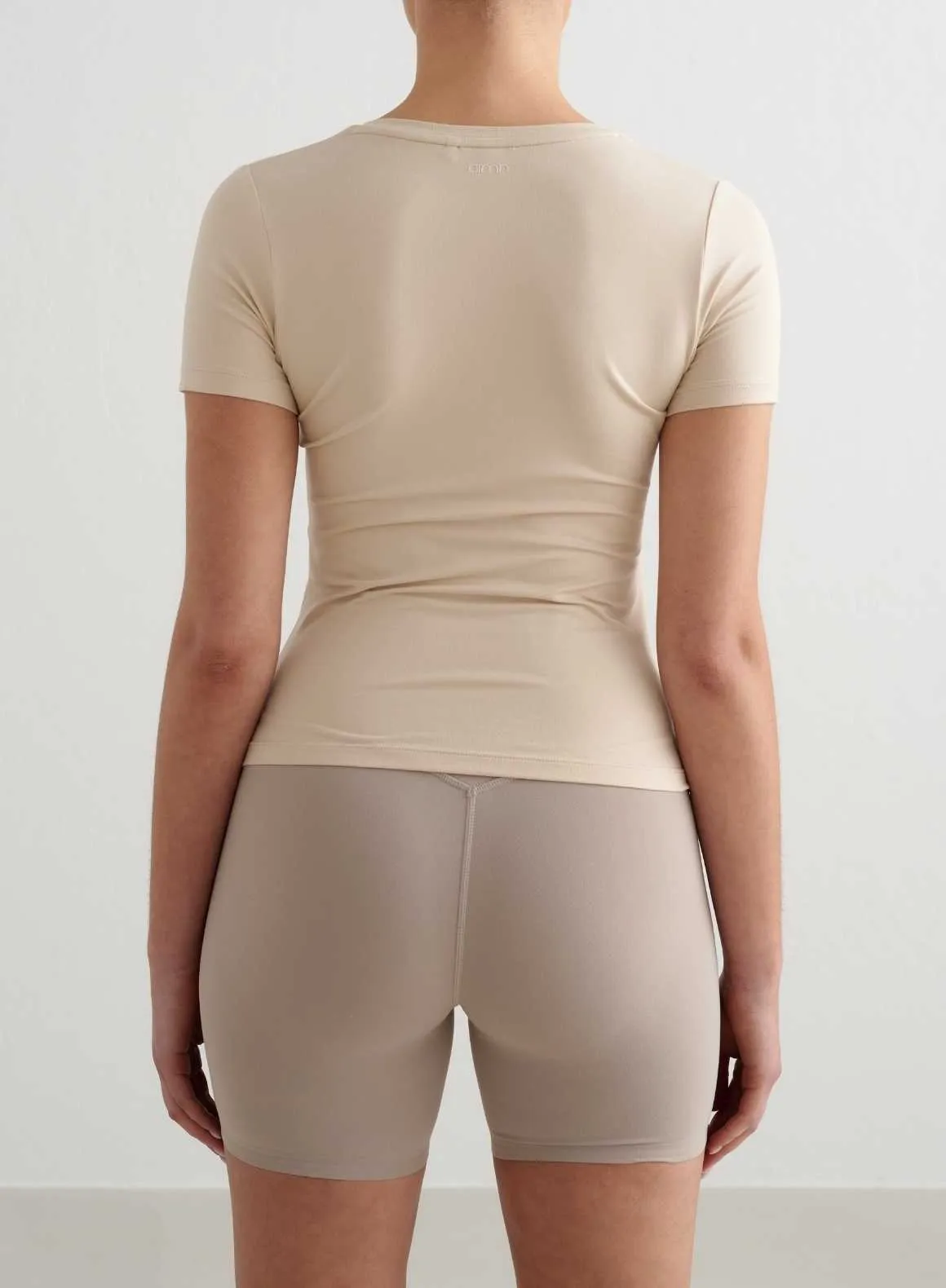 Café Au Lait Soft Basic V-neck Short Sleeve sold by Aimn product image thumbnail 2