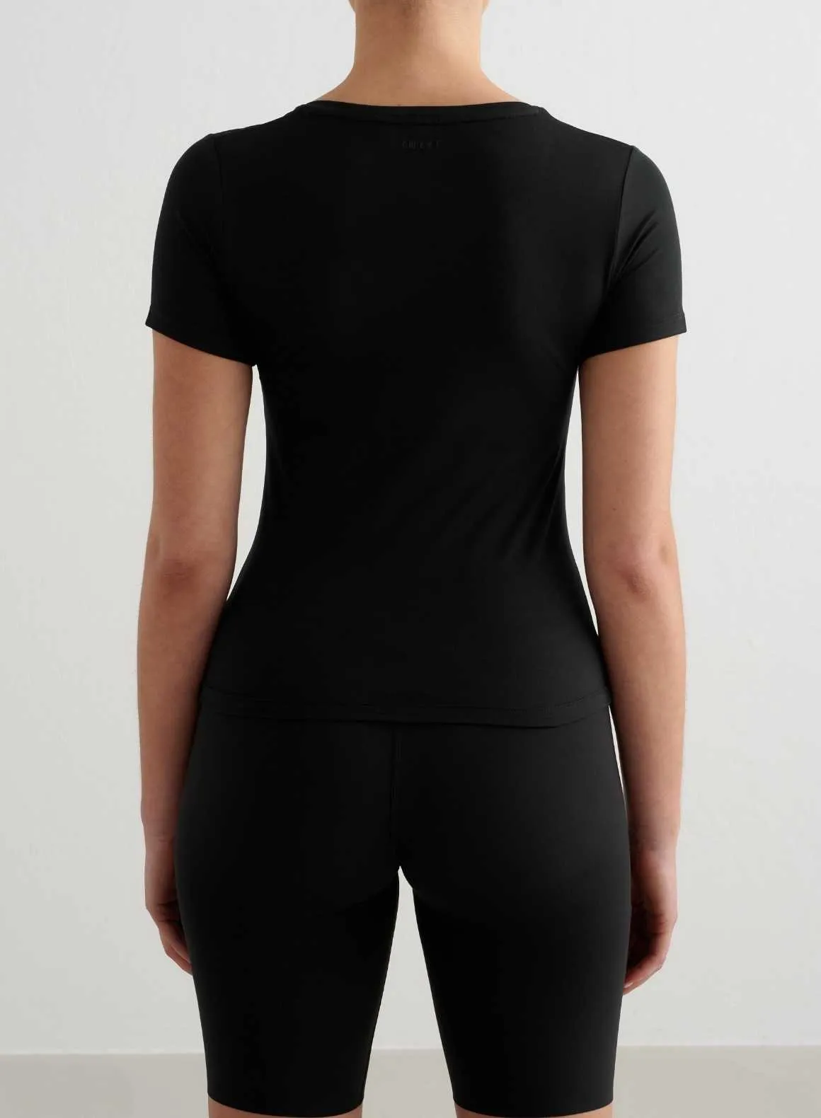 Black Soft Basic V-neck Short Sleeve sold by Aimn product image thumbnail 2