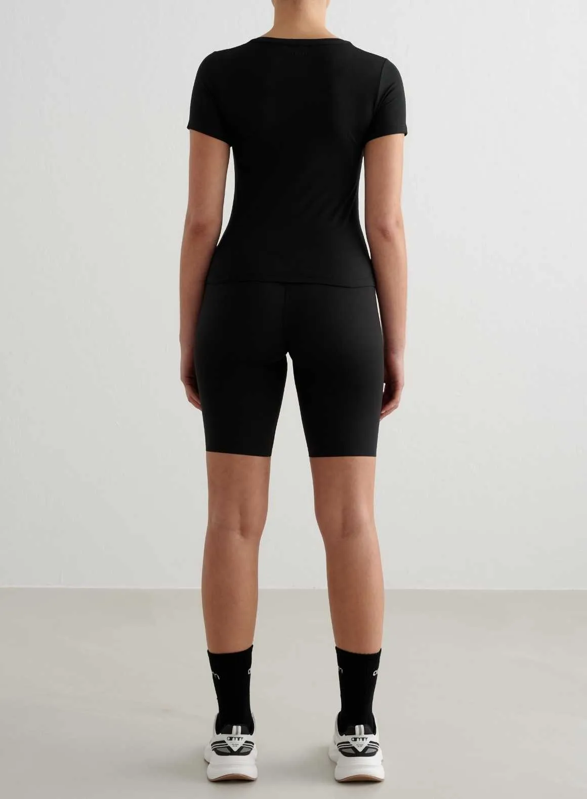 Black Soft Basic V-neck Short Sleeve sold by Aimn product image thumbnail 4