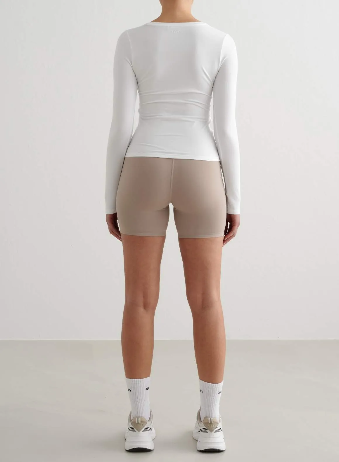 White Soft Basic V-neck Long Sleeve sold by Aimn product image thumbnail 4