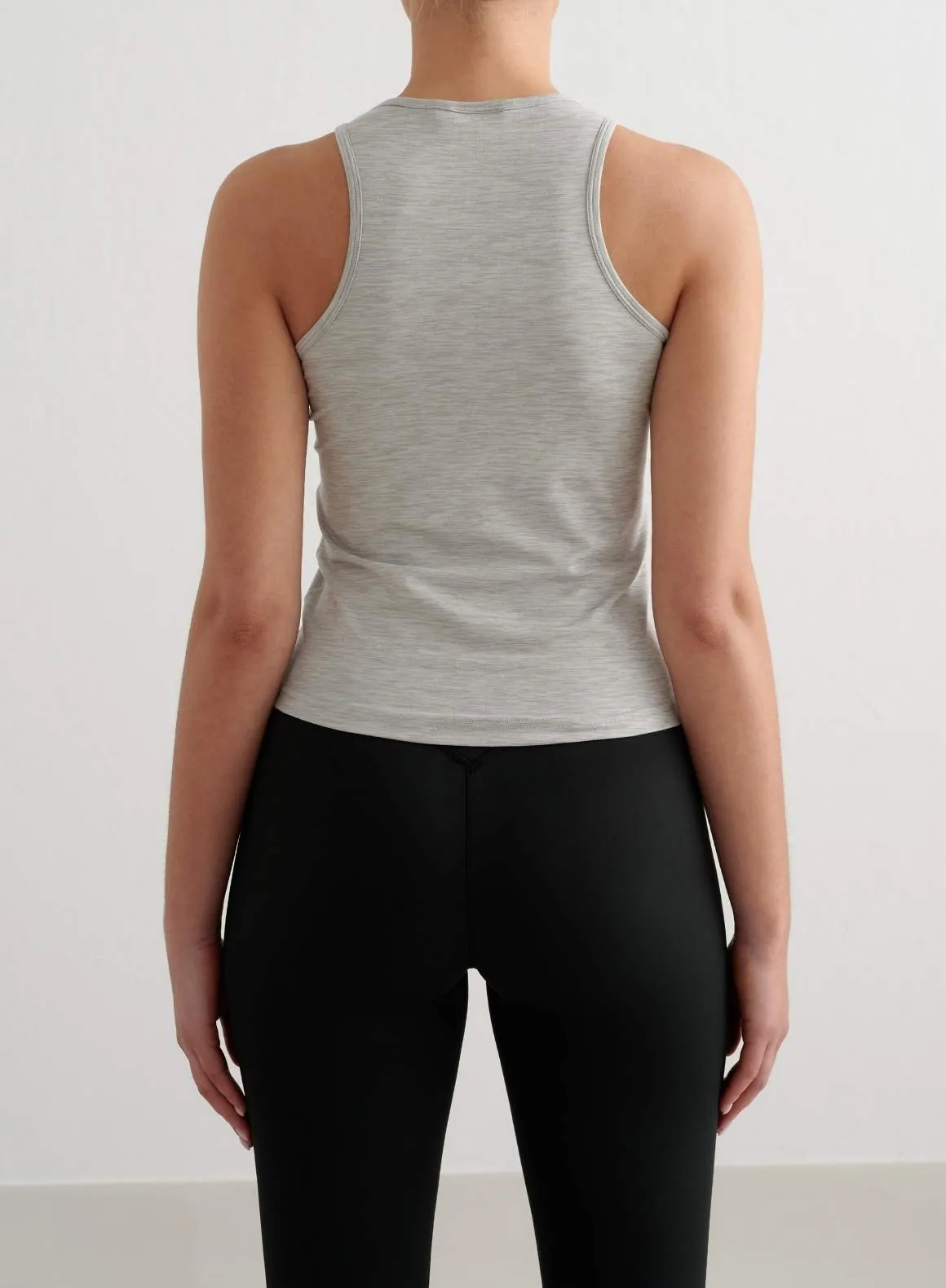Grey Melange Soft Basic Singlet sold by Aimn product image thumbnail 2