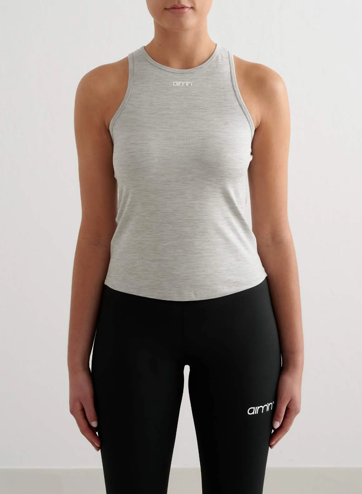 Grey Melange Soft Basic Singlet sold by Aimn