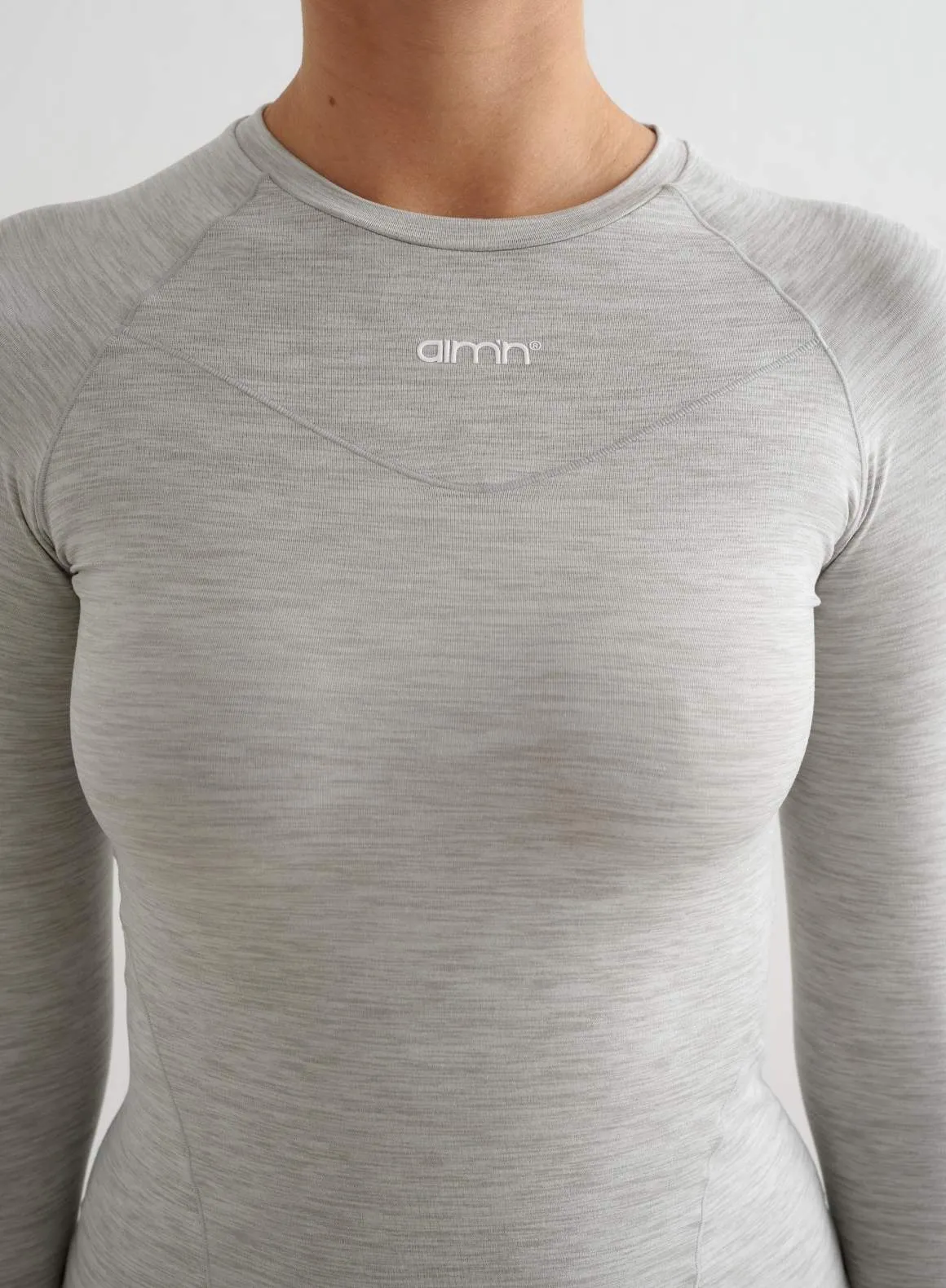 Grey Melange Soft Basic Long Sleeve sold by Aimn product image thumbnail 5