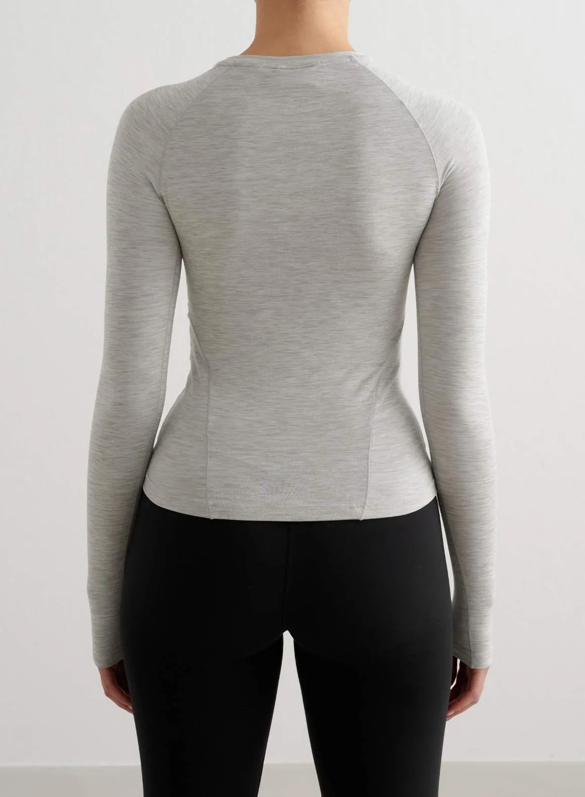 Grey Melange Soft Basic Long Sleeve sold by Aimn product image thumbnail 2