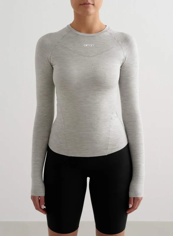 Grey Melange Soft Basic Long Sleeve sold by Aimn