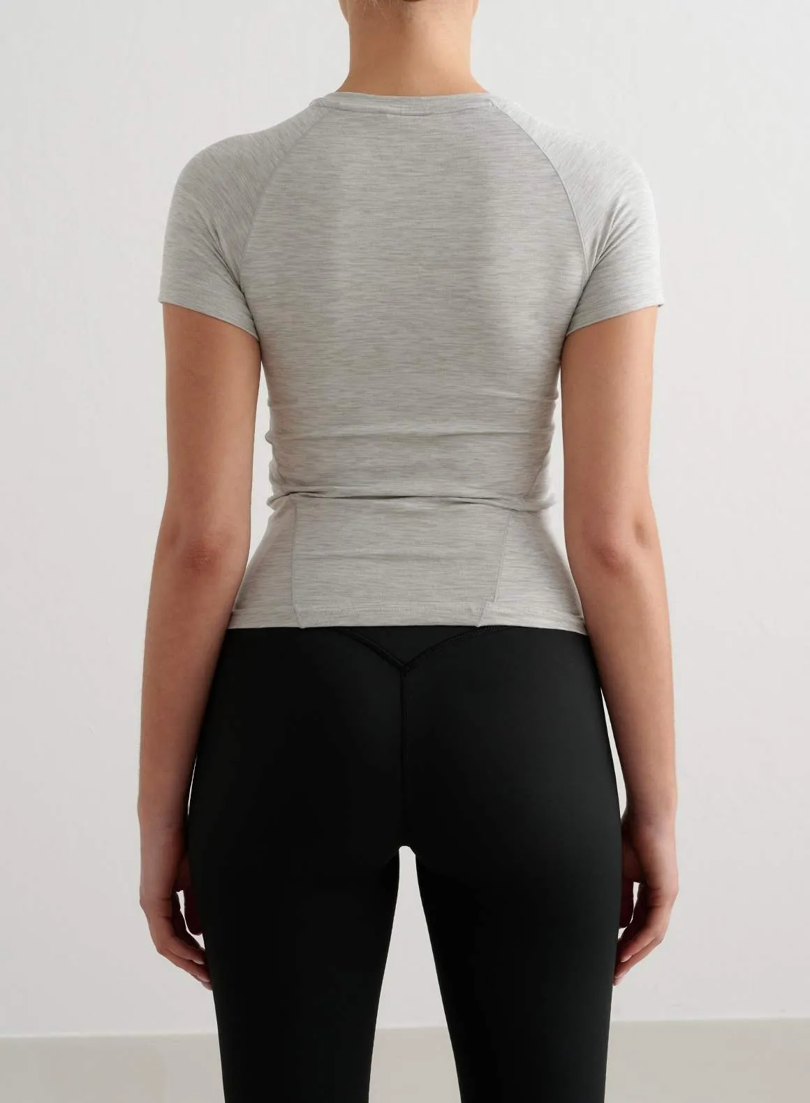 Grey Melange Soft Basic Short Sleeve sold by Aimn product image thumbnail 2