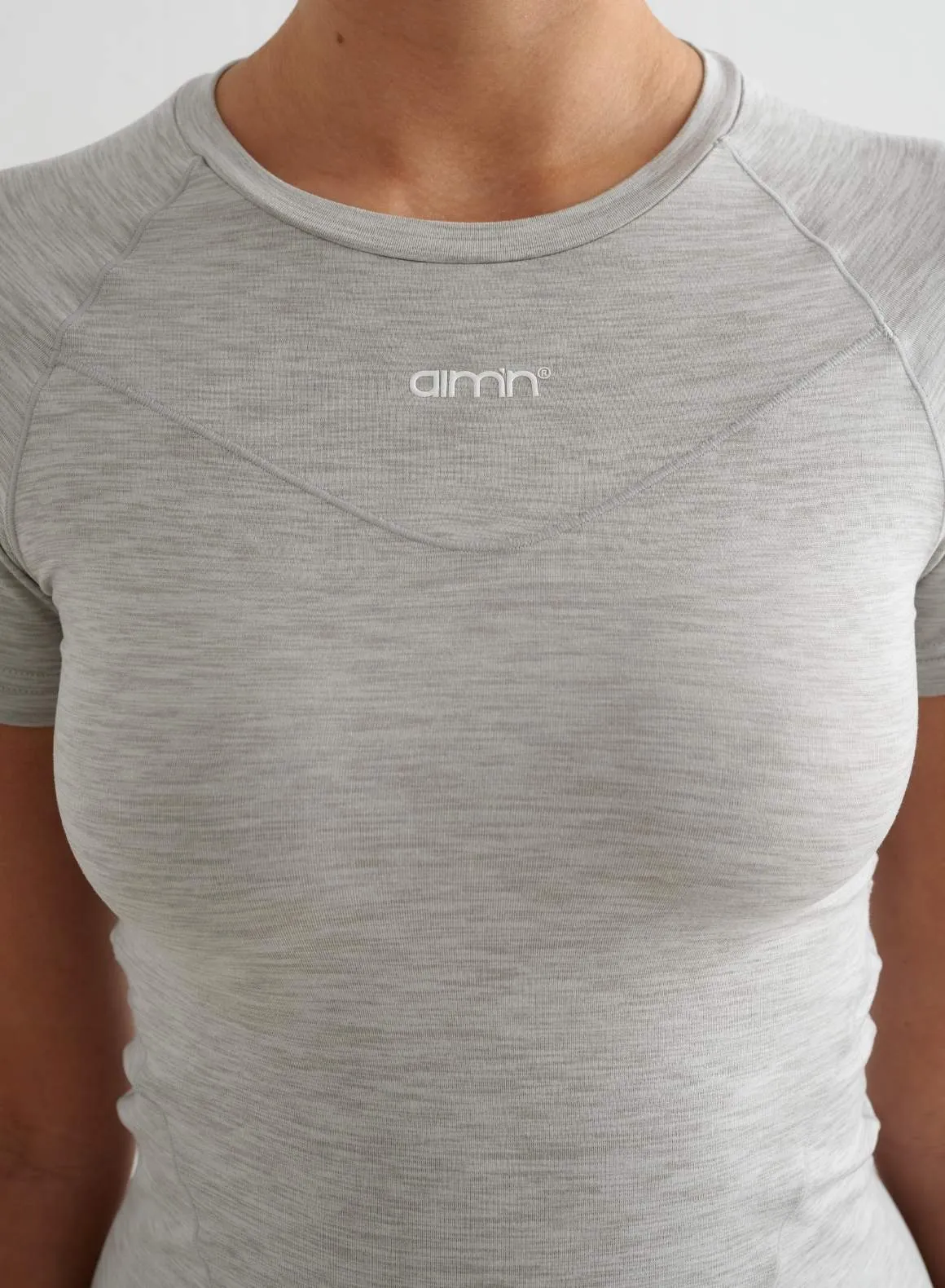 Grey Melange Soft Basic Short Sleeve sold by Aimn product image thumbnail 5