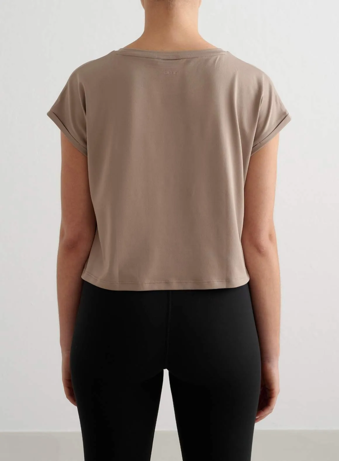 Espresso Soft Basic Roll Sleeve Top sold by Aimn product image thumbnail 2