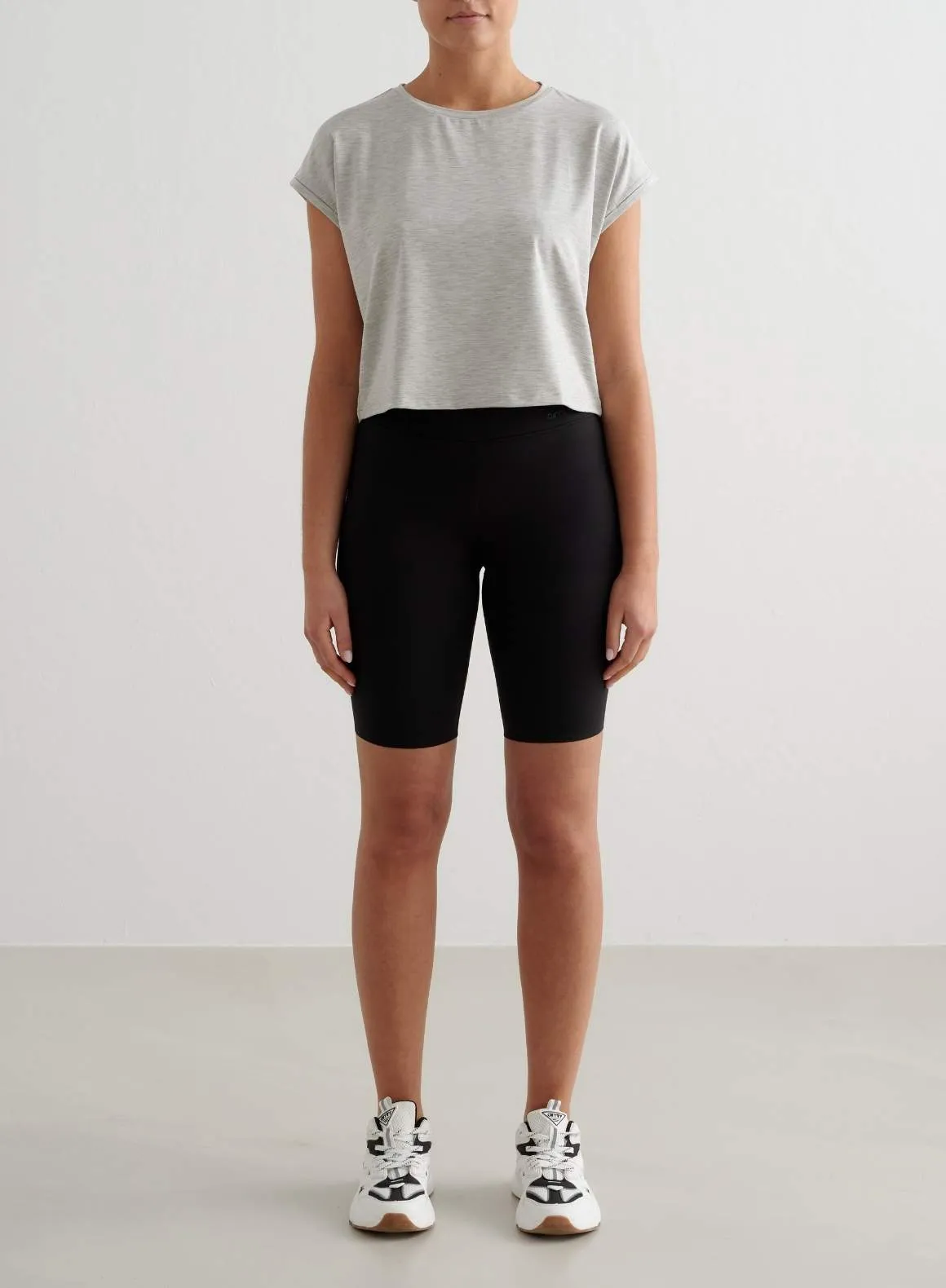 Grey Melange Soft Basic Roll Sleeve Top sold by Aimn product image thumbnail 3