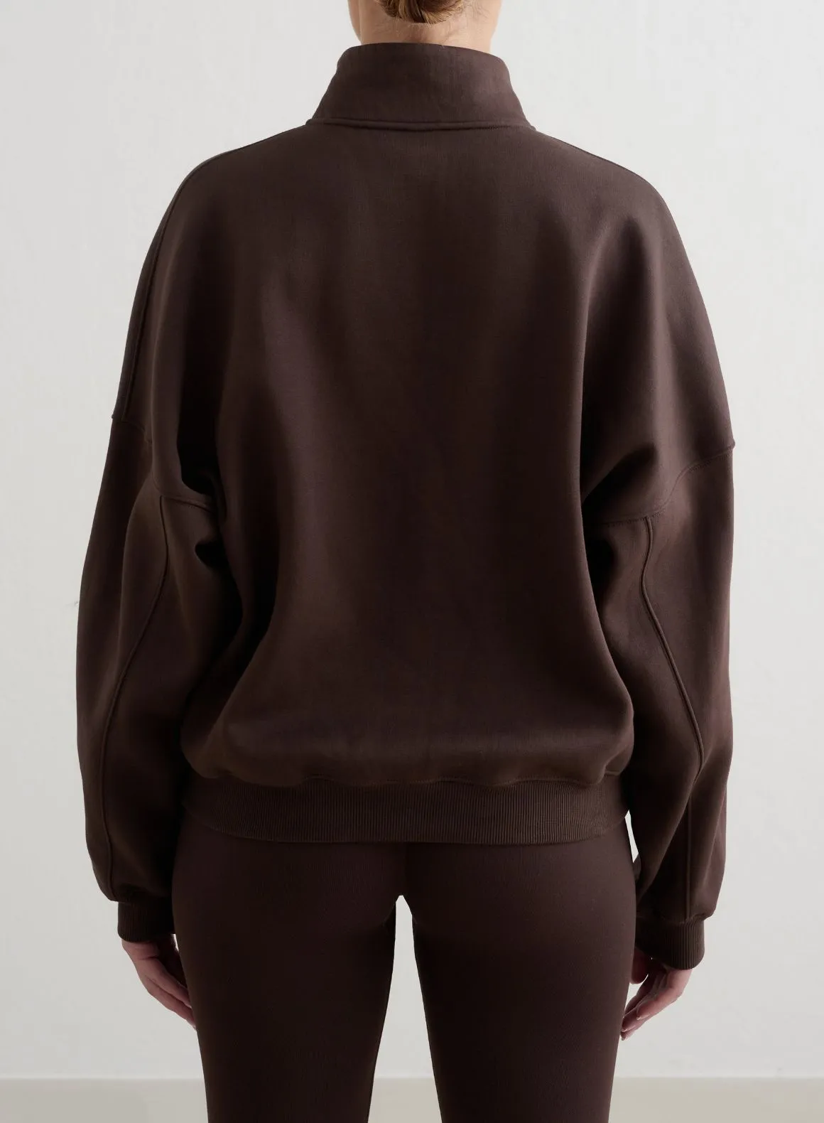Chocolate Varsity Sweat Half Zip sold by Aimn product image thumbnail 2