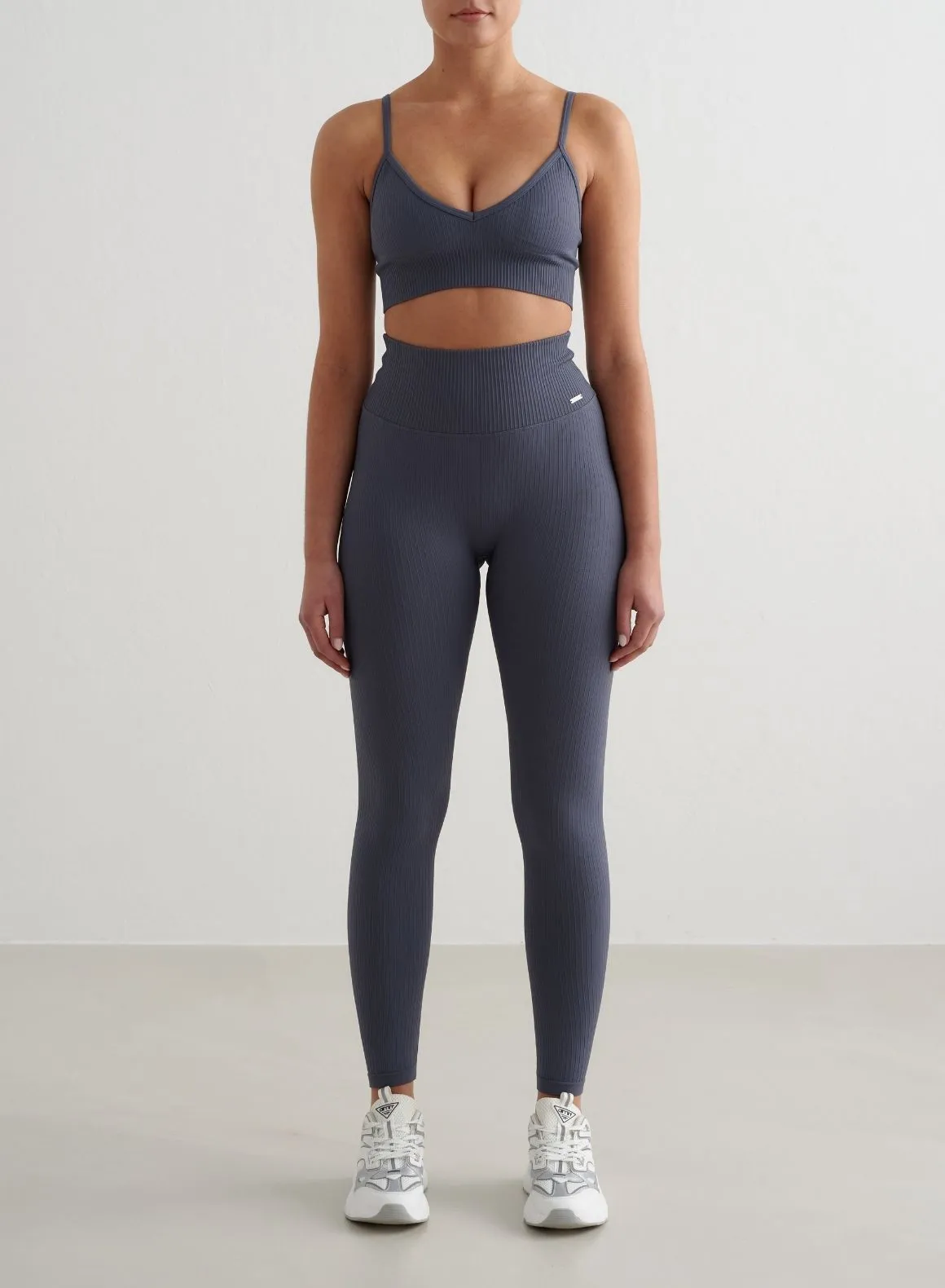 Storm Blue Ribbed Seamless Tights sold by Aimn