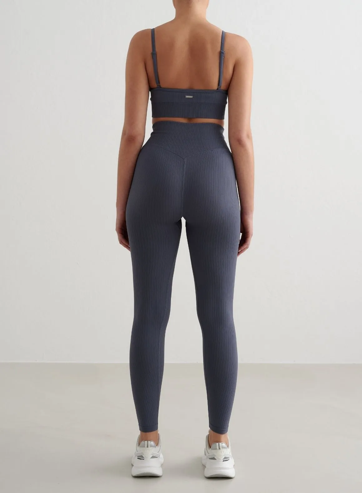 Storm Blue Ribbed Seamless Tights sold by Aimn product image thumbnail 2