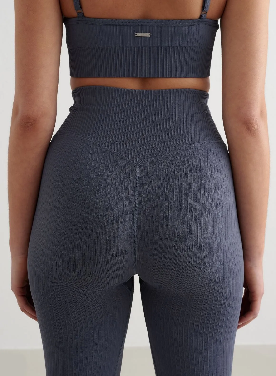 Storm Blue Ribbed Seamless Tights sold by Aimn product image thumbnail 5