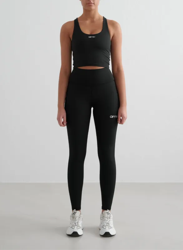 Black Core Tights & Essential Bralette Set sold by Aimn