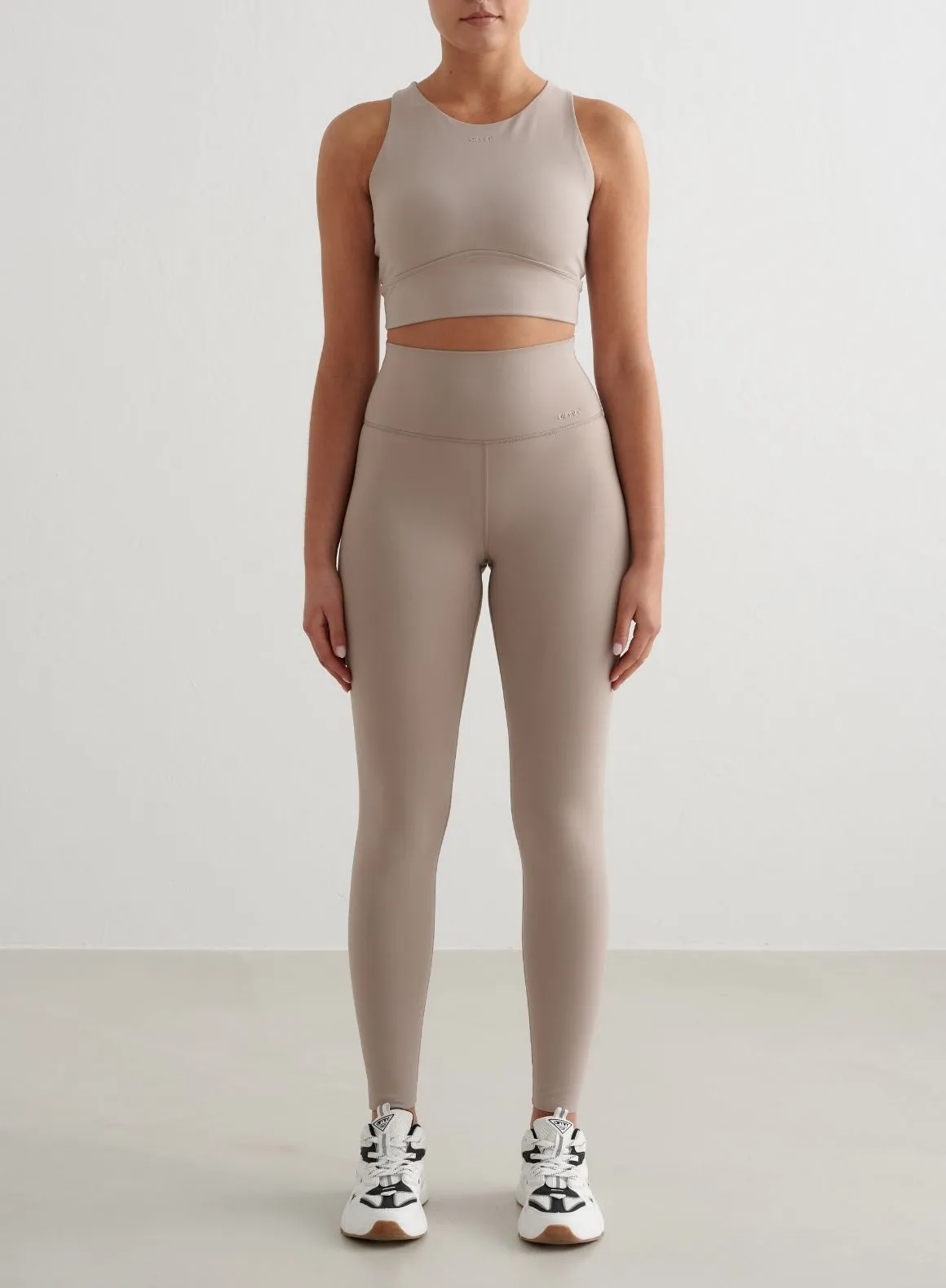 Dark Clay Sense Tights & Sports Bra Set sold by Aimn