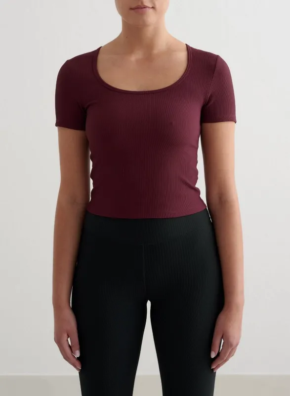 Cherry Ribbed Performance Short Sleeve sold by Aimn