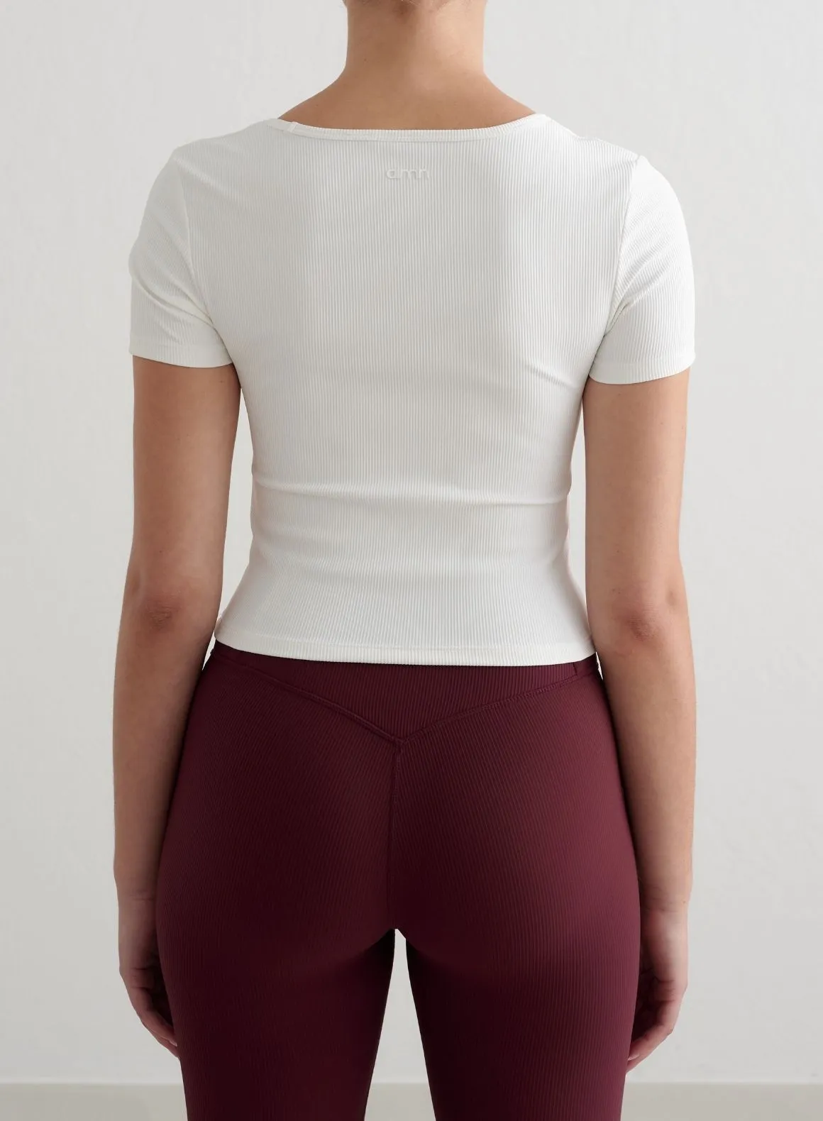 White Ribbed Performance Short Sleeve sold by Aimn product image thumbnail 2