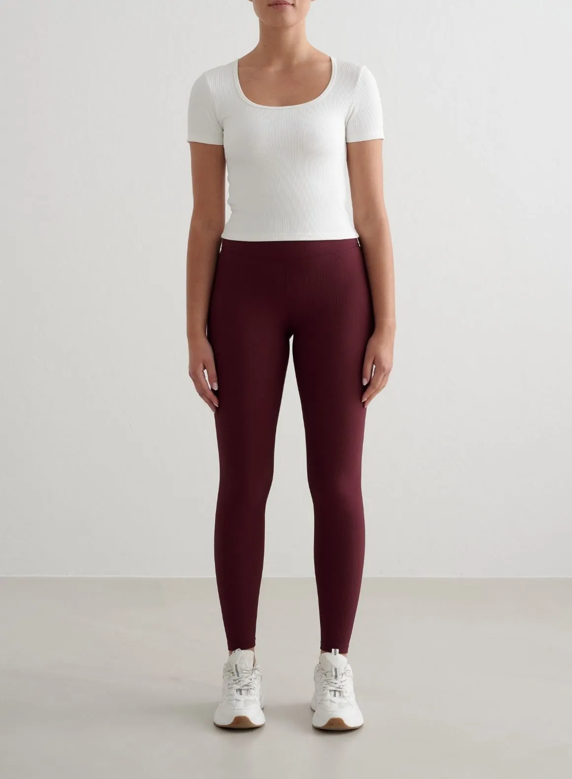 White Ribbed Performance Short Sleeve sold by Aimn product image thumbnail 3