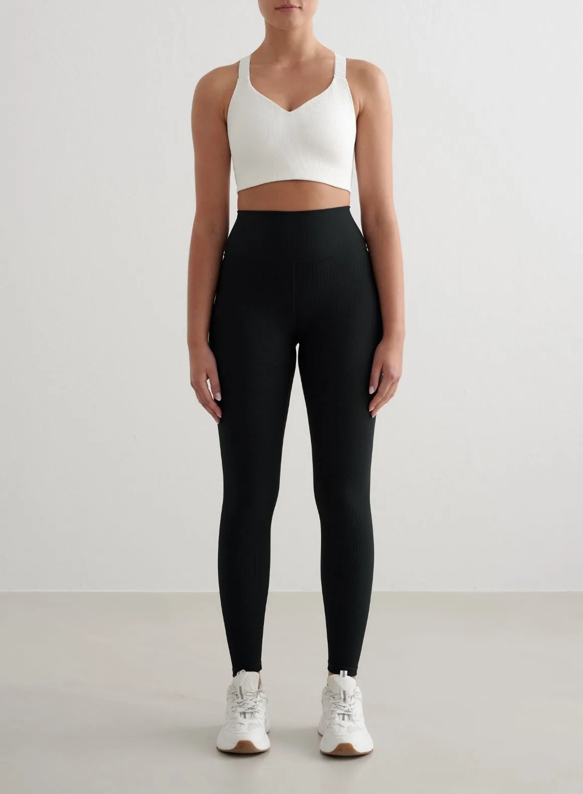 White Ribbed Performance Support Bra sold by Aimn product image thumbnail 5