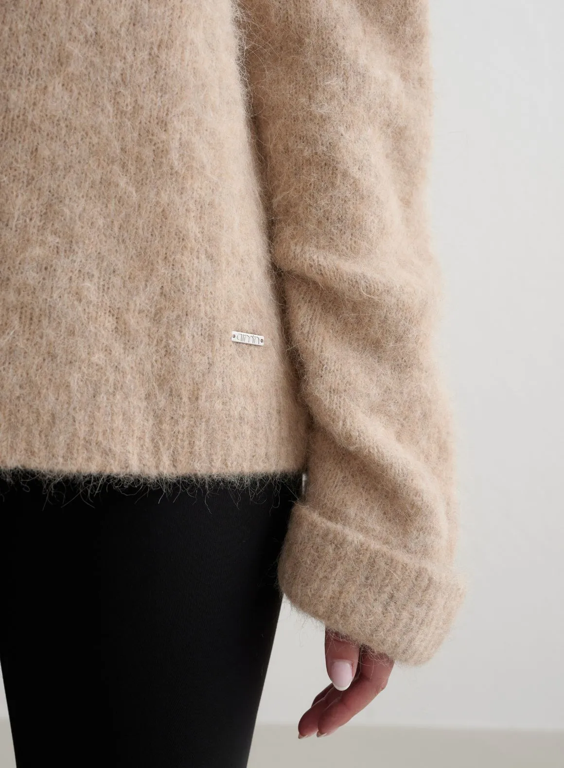 Dark Clay Alpaca Knit Sweater sold by Aimn product image thumbnail 5