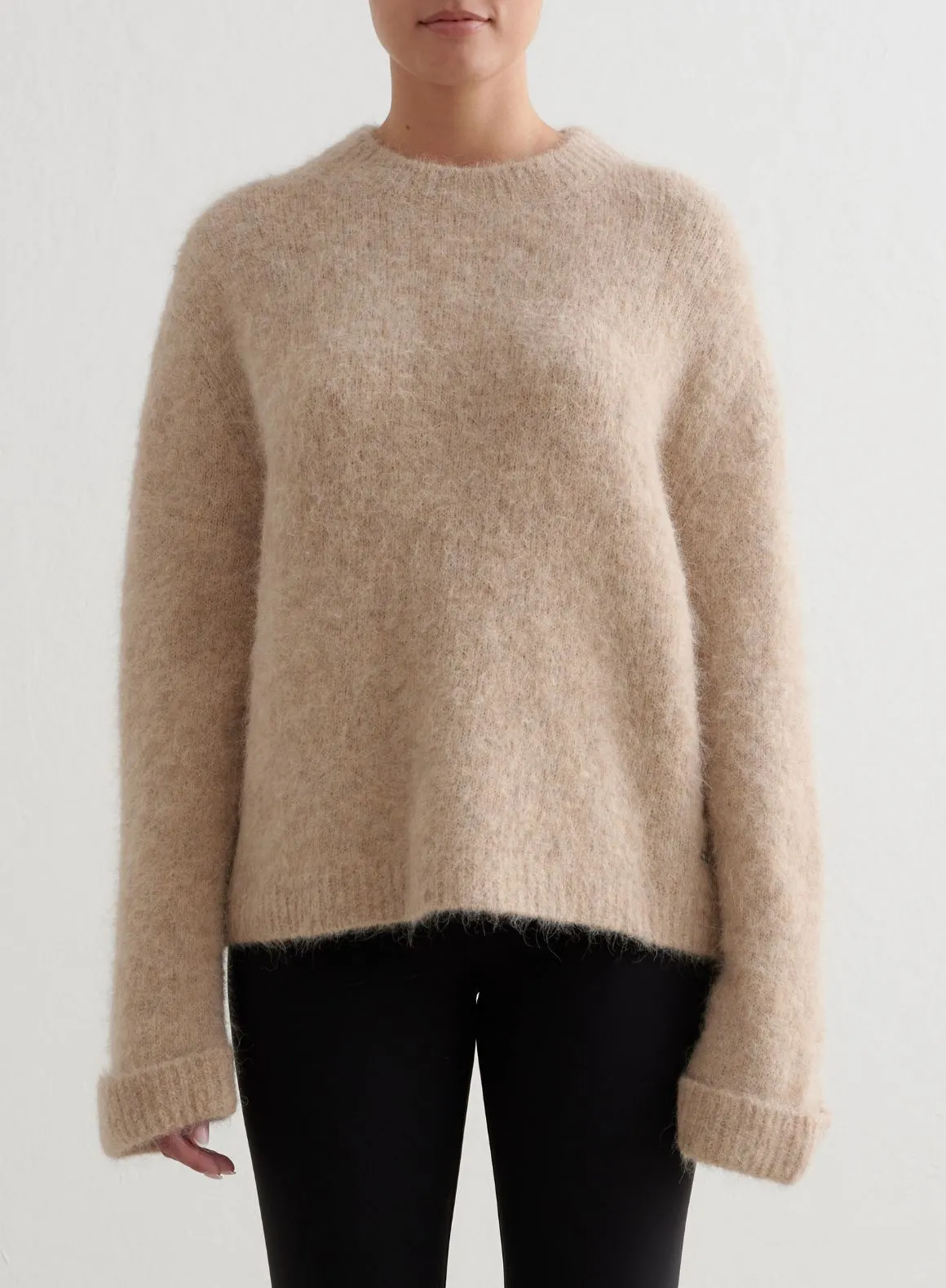 Dark Clay Alpaca Knit Sweater sold by Aimn