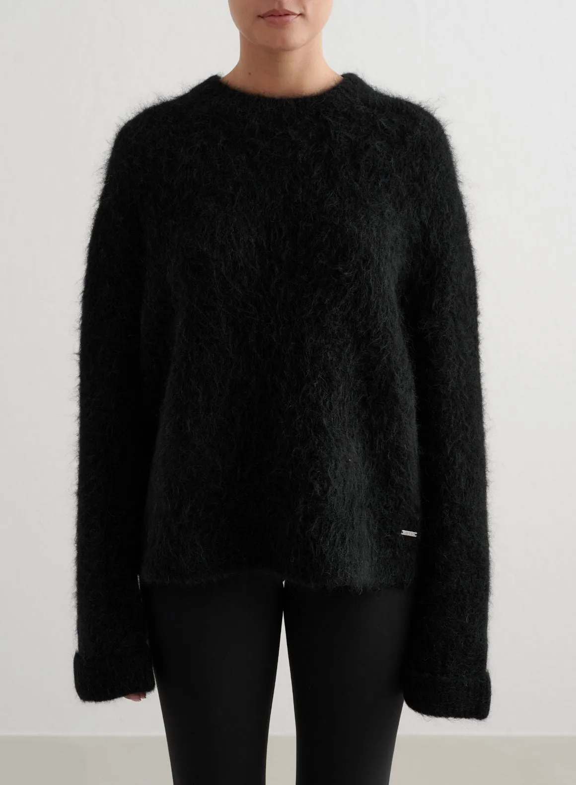 Black Alpaca Knit Sweater sold by Aimn