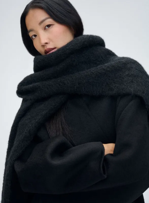 Black Alpaca Knit Scarf sold by Aimn
