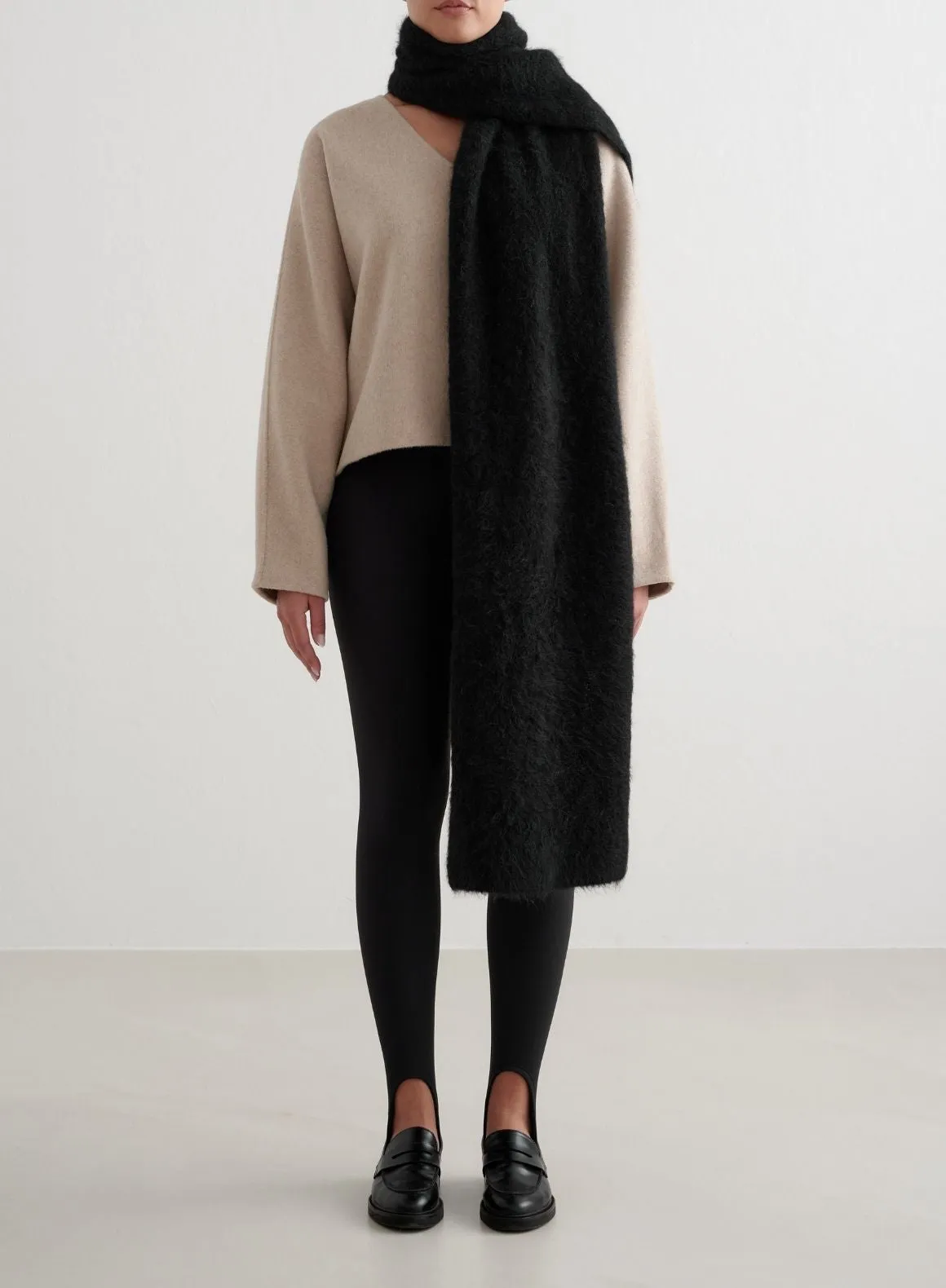 Black Alpaca Knit Scarf sold by Aimn product image thumbnail 2