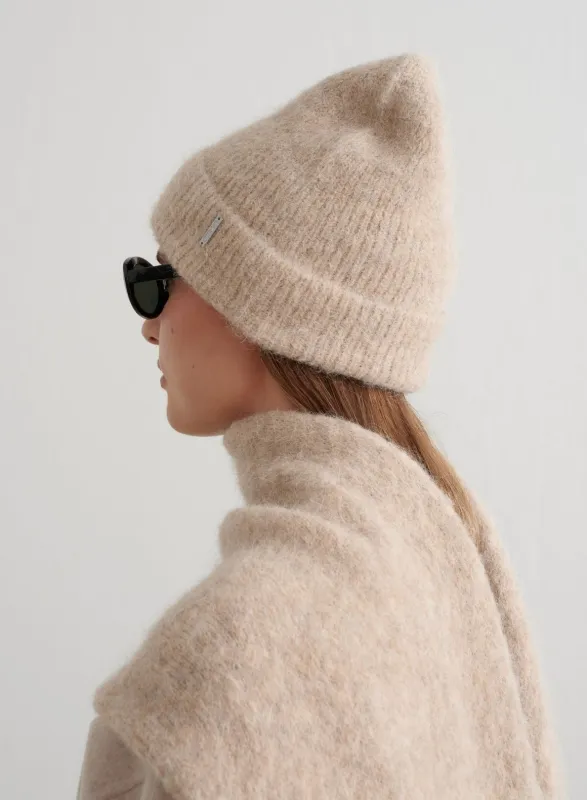 Dark Clay Alpaca Knit Beanie made by Aimn